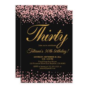 Blush Pink& Black Rose Gold Glitter Ombre Birthday