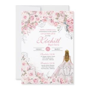 Blush Pink Blossom Elegant Floral Quinceanera