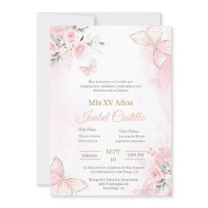 Blush Pink butterlfly Quinceanera