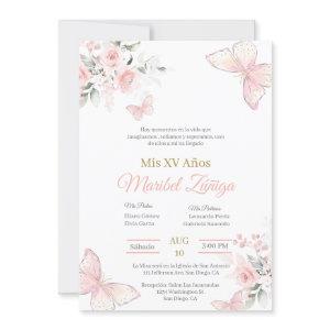 Blush Pink butterlfly Quinceanera