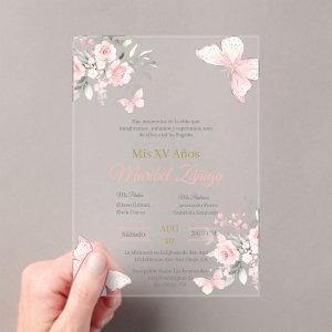 Blush Pink butterlfly Quinceanera