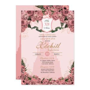 Blush Pink Elegant Princess Royalty Quinceanera