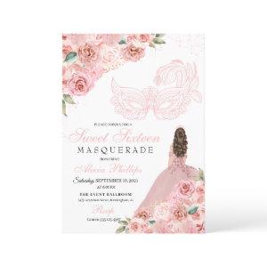 Blush Pink Floral Masquerade Sweet 16