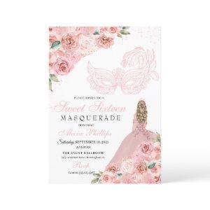 Blush Pink Floral Masquerade Sweet 16