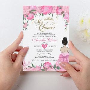 Blush Pink Floral Princess Mis Quince Quinceañera