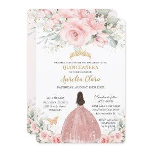 Blush Pink Floral Princess Rose Gold Quinceañera I