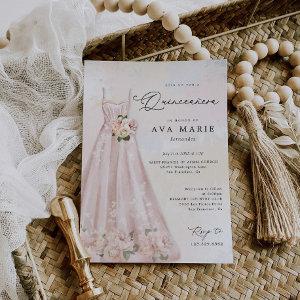 Blush Pink Floral Quinceañera Birthday