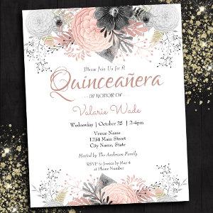 Blush Pink Floral Quinceanera Budget