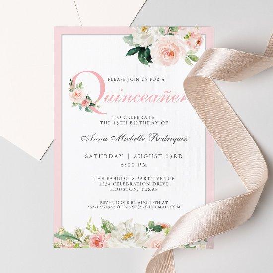 Blush Pink Floral Quinceanera Celebration