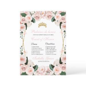 Blush Pink Floral Quinceanera Court of Honor