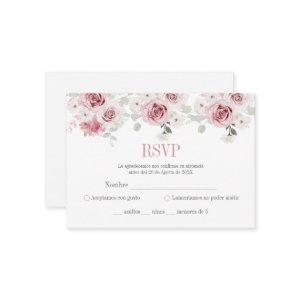 Blush Pink Floral Quinceañera Enclosure Card