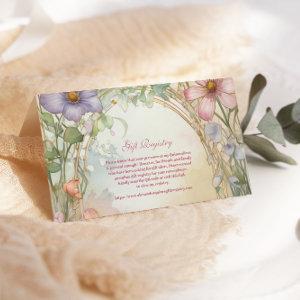 Blush Pink Floral Quinceanera Gift Registration Enclosure Card