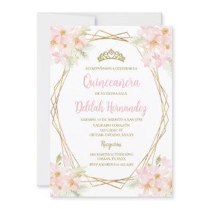 Blush pink floral quinceañera