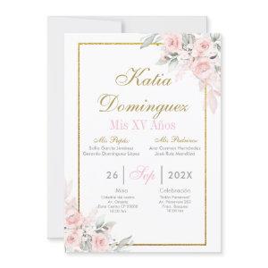 Blush Pink Floral Quinceanera