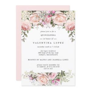 Blush Pink Floral Quinceanera