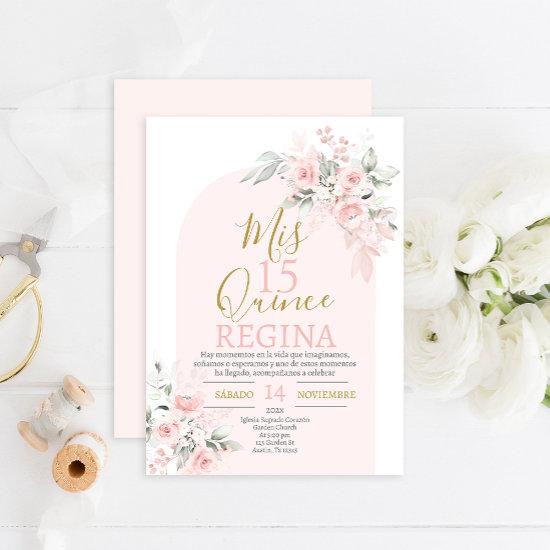 Blush Pink Floral Quinceañera