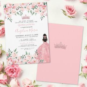 Blush Pink Floral Quinceanera