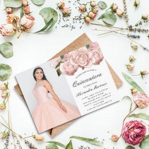 Blush Pink Floral Quinceanera Photo