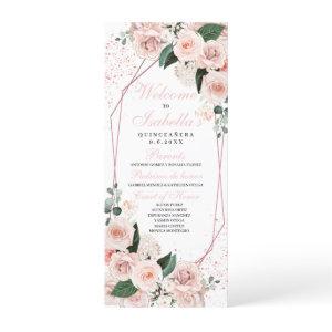 Blush Pink Floral Quinceanera Program