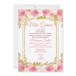Blush Pink Floral Watercolor Mexican Miss Quince