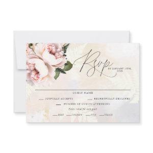 Blush Pink Floral Wedding RSVP Cards