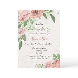 blush pink flowers green leaves birthday