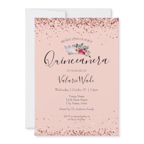 Blush Pink Glitter Quinceanera Budget