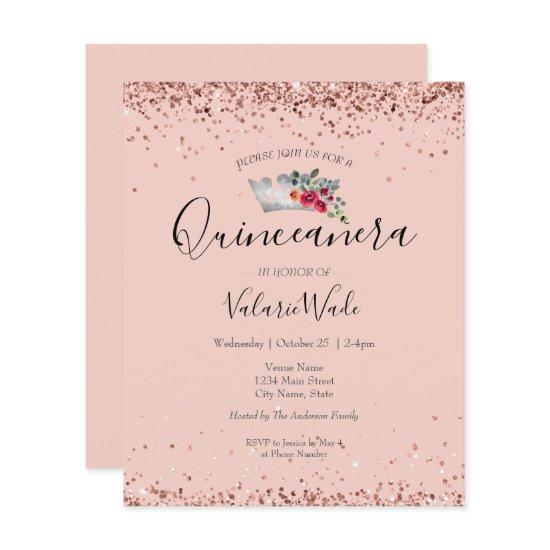 Blush Pink Glitter Quinceañera Budget