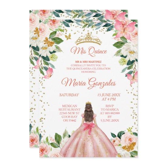 Blush Pink & Gold Butterfly Mis Quince