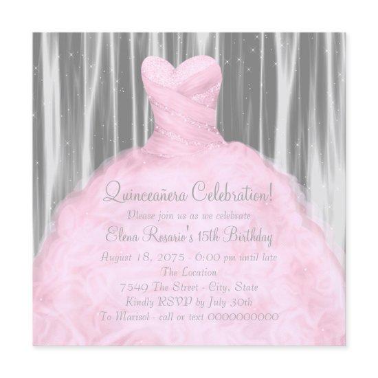 Blush Pink Gray Quinceañera