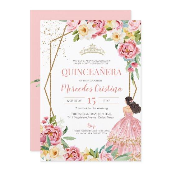 Blush Pink Peony and Lily Quinceanera Birthday