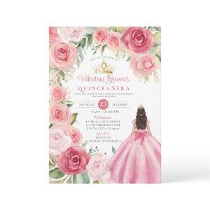 Blush Pink Quinceañera 15 Anos Flowers Gold