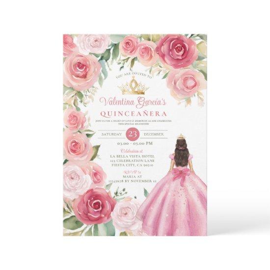 Blush Pink Quinceañera 15 Anos Flowers Gold