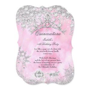 Blush pink Quinceanera 15th Winter Wonderland