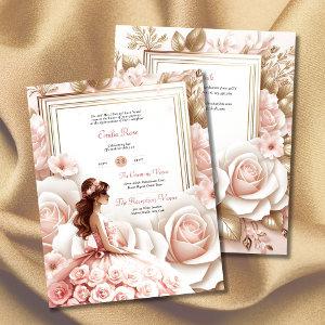 Blush Pink Quinceanera Ceremony Reception