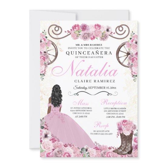 Blush Pink Ranchero Princess Dress Quinceanera