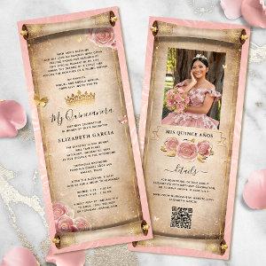 Blush Pink Rose Gold Mis Quince Photo Scroll