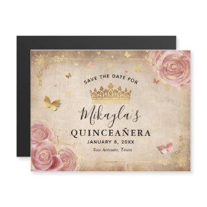 Blush Pink Rose Gold Quince Save the Date Magnets