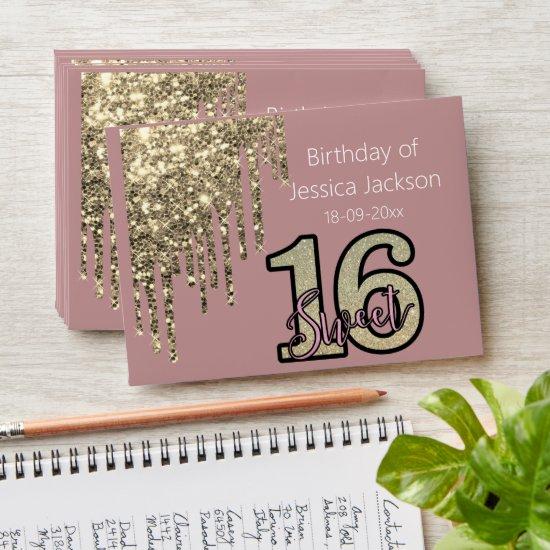 Blush Pink  Rose Gold Sweet Sixteen Envelope