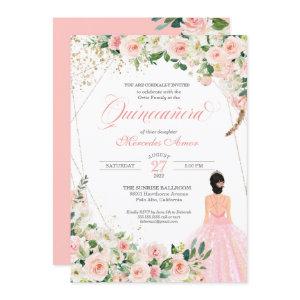 Blush Pink Roses Floral Quinceanera Celebration In