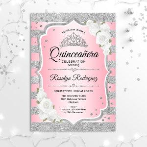 Blush Pink Silver Quinceanera