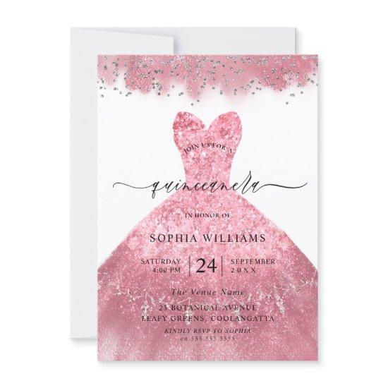 Blush Pink Sparkle Dress Quinceanera Party