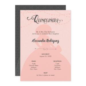 Blush Pink & Steel Charro Silhouette Quinceanera