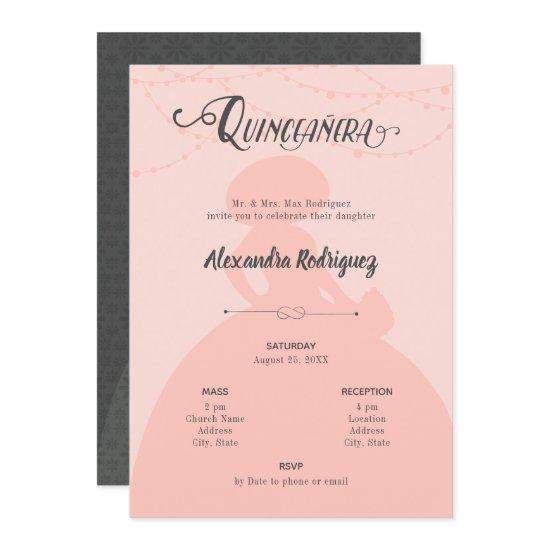 Blush Pink & Steel Charro Silhouette Quinceanera
