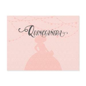 Blush Pink & Steel Charro Silhouette Quinceanera  Postcard