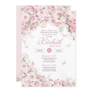 Blush Pink Tea Roses Butterfly Garden Quinceanera
