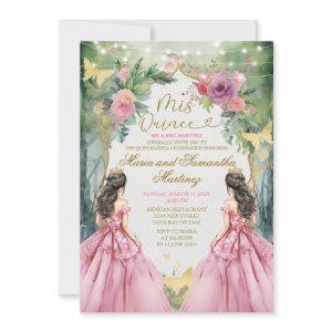 Blush Pink Twin Royal Princess Forest Quinceañera