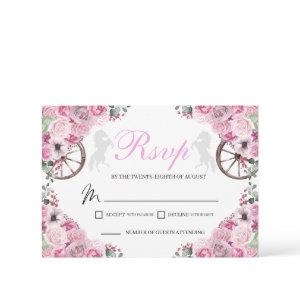 Blush Pink Western Quinceanera RSVP Card