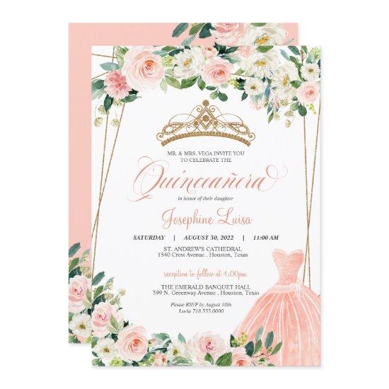 Blush Pink & White Floral Quinceañera Celebration