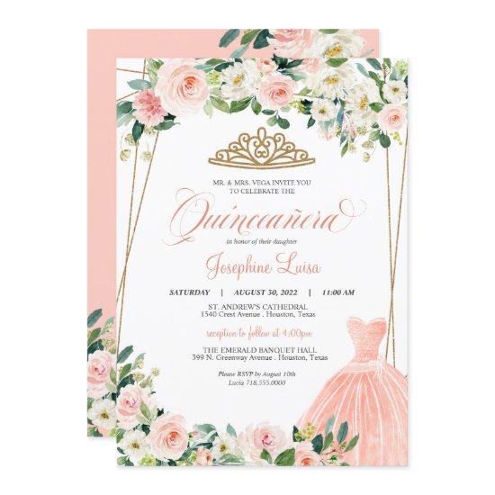 Blush Pink & White Floral Quinceañera Celebration